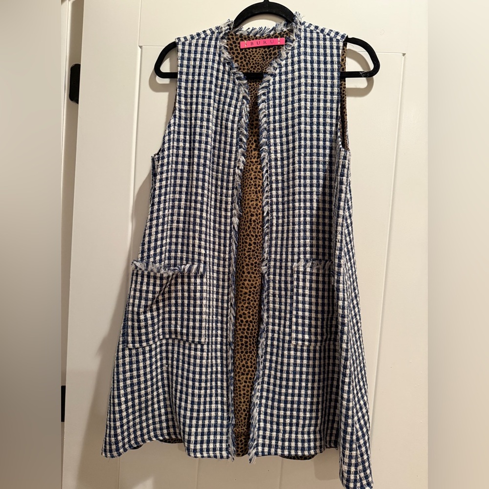 Buru x Val Blue and White Women's Vest